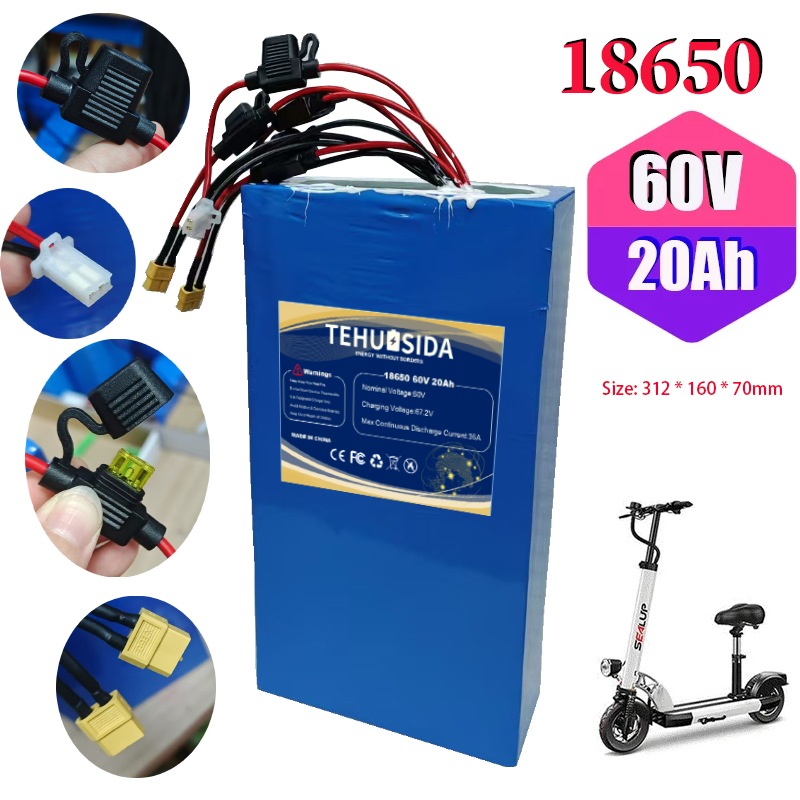 60V 50Ah Electric Scooter Battery - Batteria al litio 60V 20Ah 18650