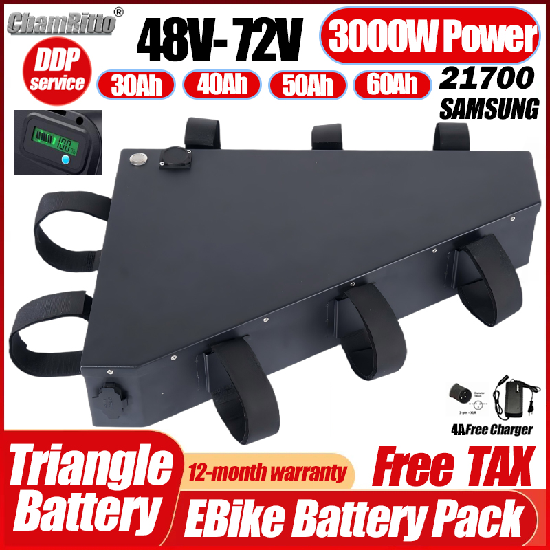 Bicicletta elettrica 36v 48v 5 - 72V 50Ah 21700 Lithium Battery recensione e prezzo